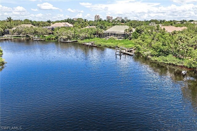 property view of water featuring a dock