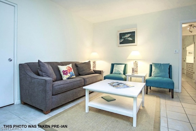 view of tiled living room