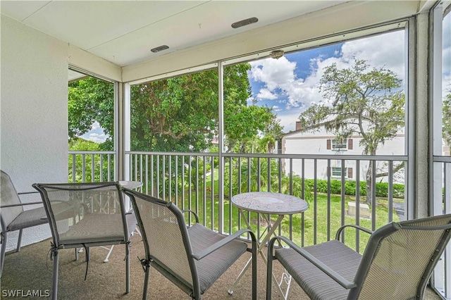 view of sunroom / solarium