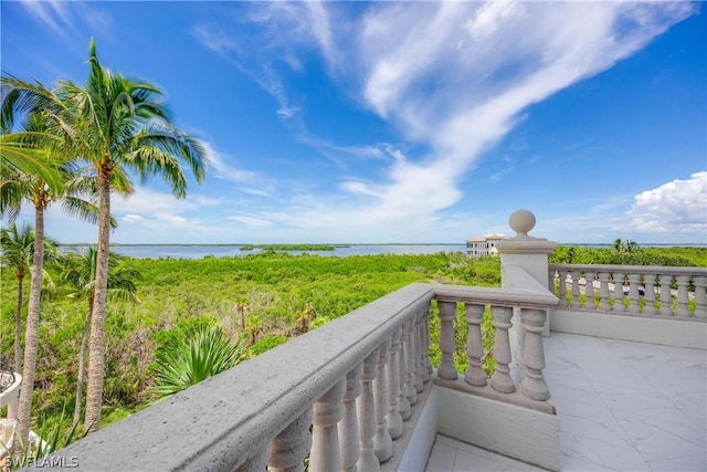 balcony with a water view