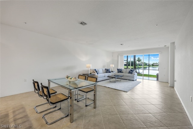 interior space featuring light tile patterned floors