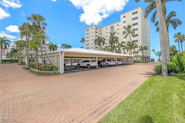 view of car parking with a carport