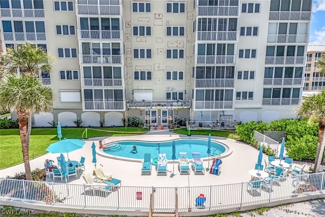 view of pool with a patio area