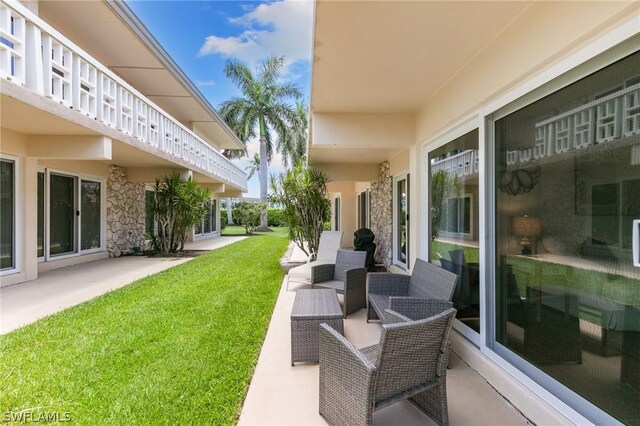 view of patio / terrace featuring an outdoor hangout area