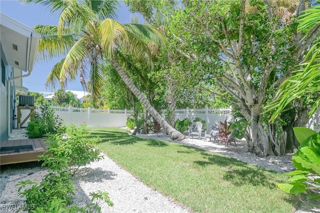 view of yard featuring a deck