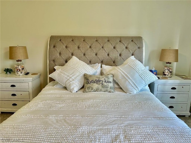 view of carpeted bedroom