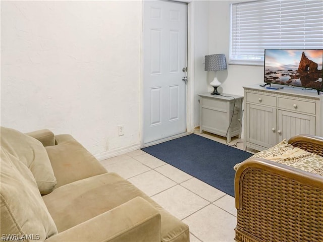 view of tiled living room