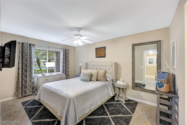 bedroom with ceiling fan