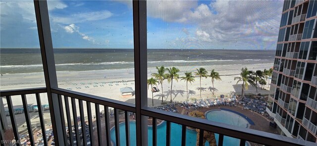 water view with a view of the beach