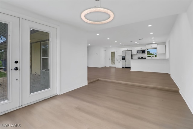 interior space featuring light wood-type flooring