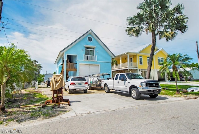 beach home featuring a garage