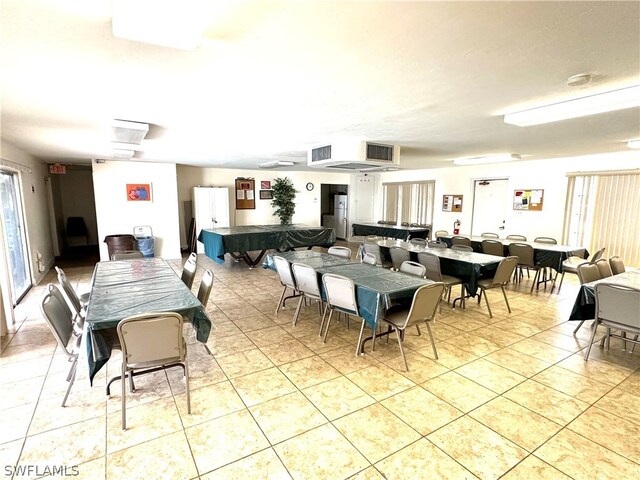 view of tiled dining room