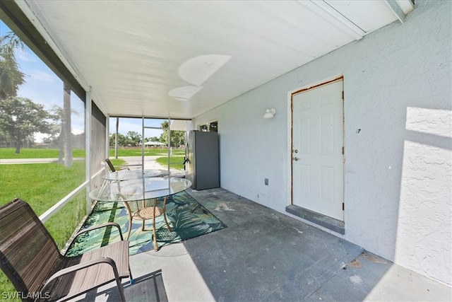 view of unfurnished sunroom