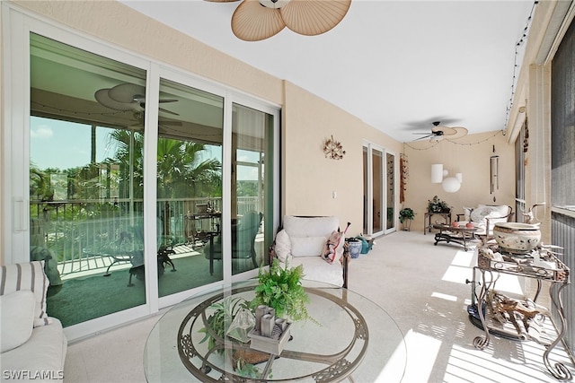 view of patio with ceiling fan