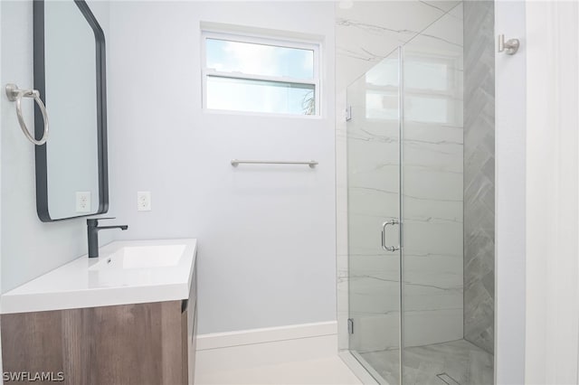 3211 12th St W, Lehigh Acres, FL 33971 - full bathroom featuring vanity and a marble finish shower