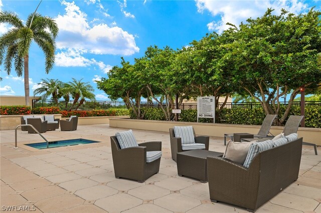 view of patio featuring an outdoor living space