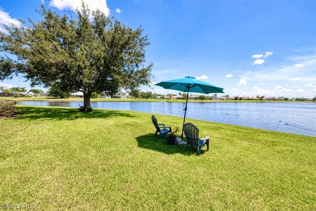 exterior space featuring a water view