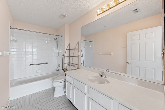 900 Arbor Lake Dr Unit 9-501, Naples, FL 34110 - full bathroom featuring vanity, bathing tub / shower combination, tile patterned flooring, and a textured ceiling