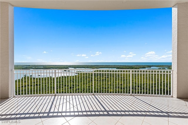 balcony with a water view