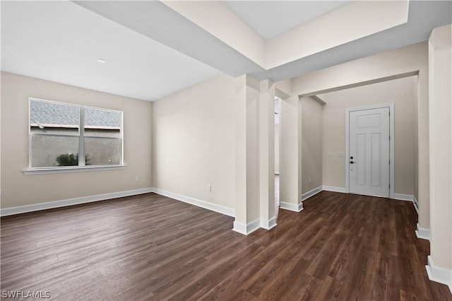 interior space featuring dark hardwood / wood-style floors