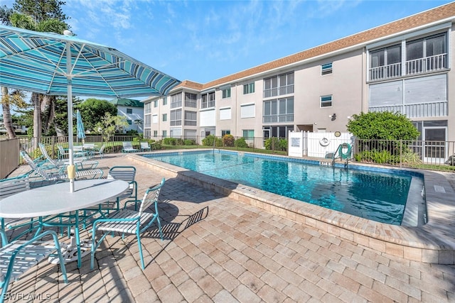 view of pool with a patio