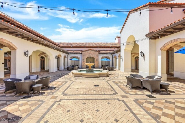 view of patio with outdoor lounge area