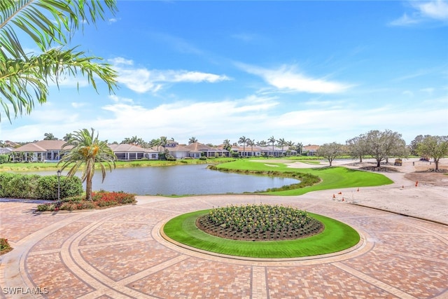 view of property's community with a water view