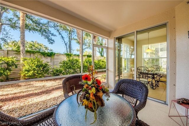 view of sunroom