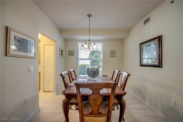 view of tiled dining room