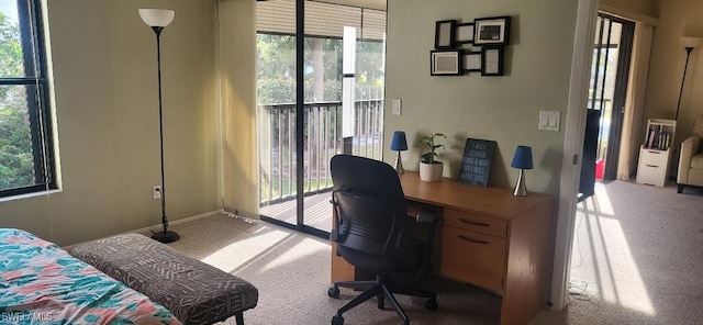 home office featuring carpet floors