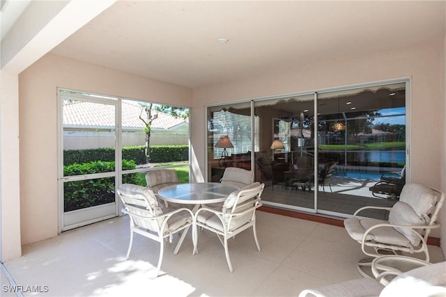 view of sunroom