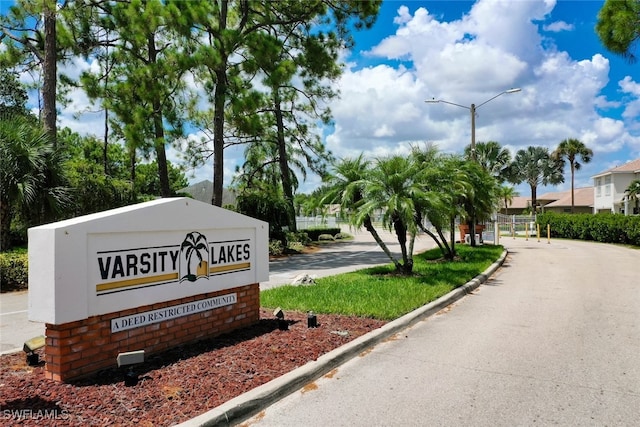 view of community sign