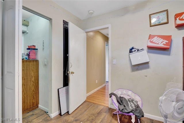 interior space with light hardwood / wood-style floors