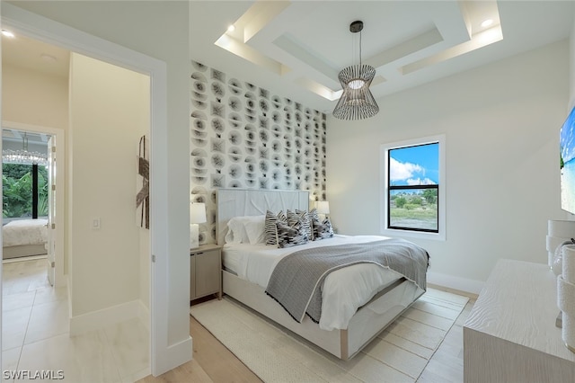 bedroom featuring a raised ceiling