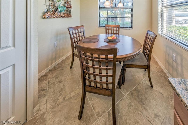 dining area with baseboards