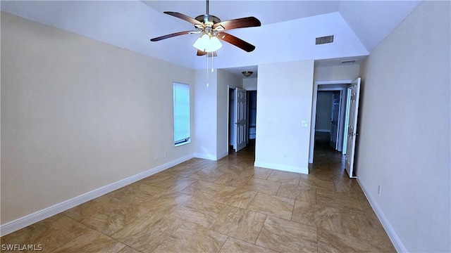 unfurnished bedroom with ceiling fan