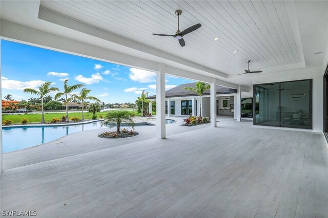 view of patio / terrace with ceiling fan