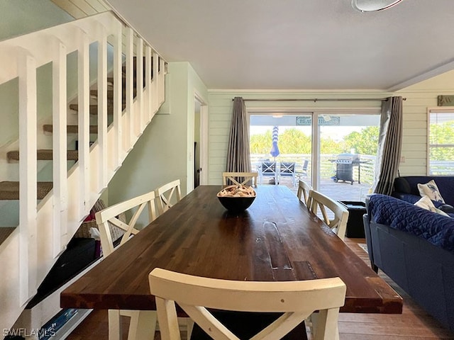 dining room featuring hardwood / wood-style flooring and plenty of natural light