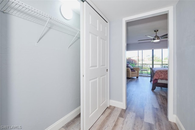 16580 Waters Edge Ct Unit 102, Fort Myers, FL 33908 - walk in closet featuring a ceiling fan and light wood finished floors