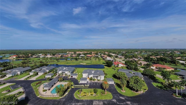 16580 Waters Edge Ct Unit 102, Fort Myers, FL 33908 - birds eye view of property with a water view, a residential view, and golf course view