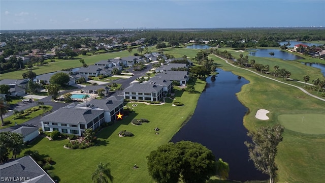 16580 Waters Edge Ct Unit 102, Fort Myers, FL 33908 - aerial view with view of golf course, a residential view, and a water view