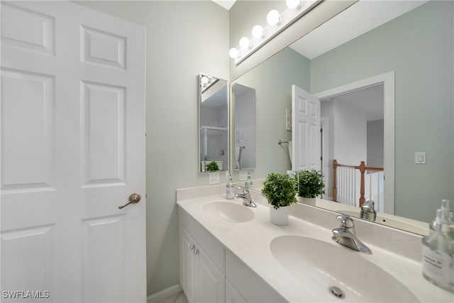 bathroom with double sink vanity