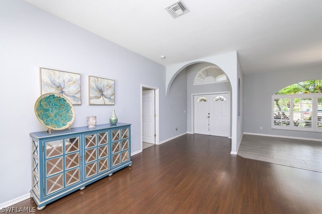 entryway featuring hardwood / wood-style flooring