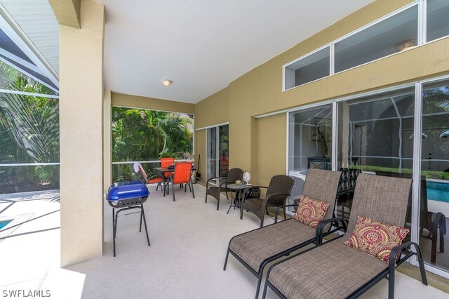 view of patio / terrace with a swimming pool