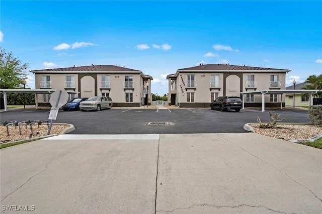 view of road with a residential view