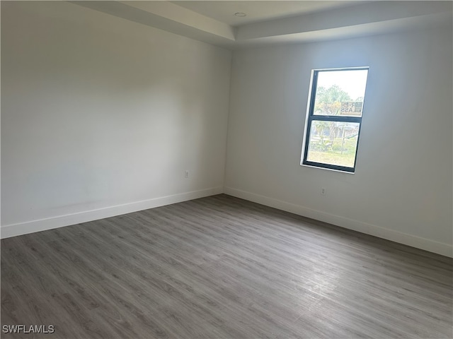 empty room with hardwood / wood-style floors