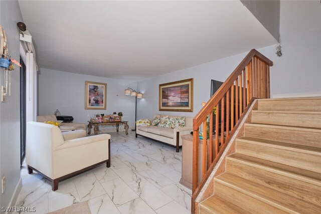 view of tiled living room