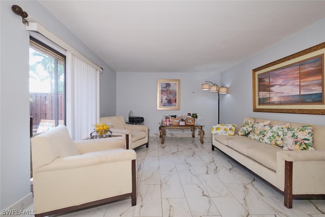 view of tiled living room