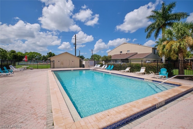 view of pool with a patio