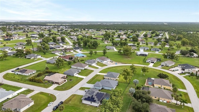 aerial view with a residential view